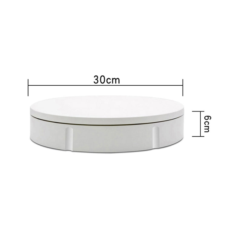 30cm Charging Rotating Display Stand Video Shooting Turntable, Load: 100kg, Power Plug:EU Plug(White) -  by PMC TechLife | Online Shopping South Africa | PMC TechLife | Buy Now Pay Later Mobicred