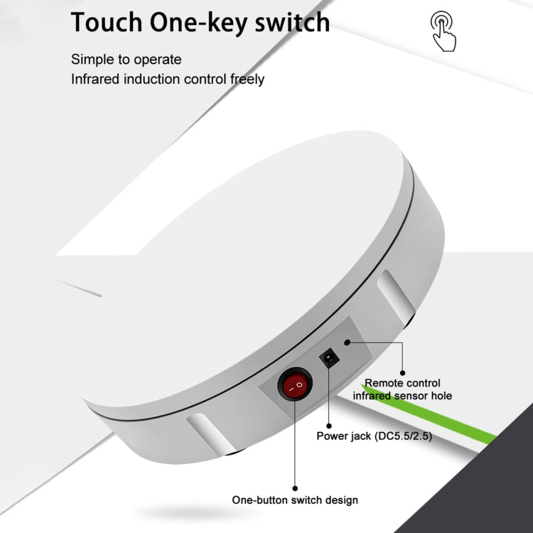 30cm Charging Rotating Display Stand Video Shooting Turntable, Load: 100kg, Power Plug:EU Plug(White) -  by PMC TechLife | Online Shopping South Africa | PMC TechLife | Buy Now Pay Later Mobicred