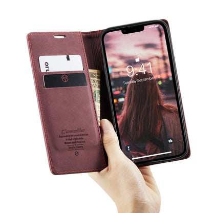 For iPhone 14 Plus CaseMe-013 Multifunctional Retro Frosted Leather Phone Case (Wine Red) - iPhone 14 Plus Cases by CaseMe | Online Shopping South Africa | PMC Jewellery | Buy Now Pay Later Mobicred