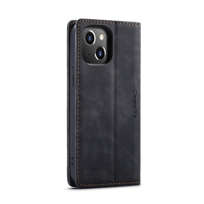 For iPhone 14 Plus CaseMe-013 Multifunctional Retro Frosted Leather Phone Case (Black) - iPhone 14 Plus Cases by CaseMe | Online Shopping South Africa | PMC Jewellery | Buy Now Pay Later Mobicred