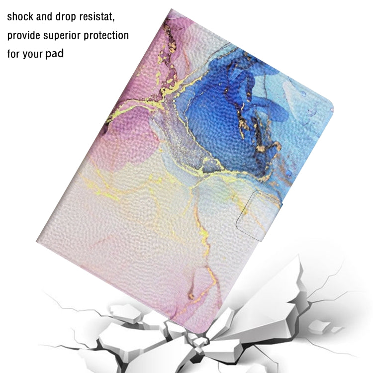 For Huawei MatePad T10s Marble Pattern Leather Tablet Case(Pink Blue) - Huawei by PMC TechLife | Online Shopping South Africa | PMC TechLife | Buy Now Pay Later Mobicred