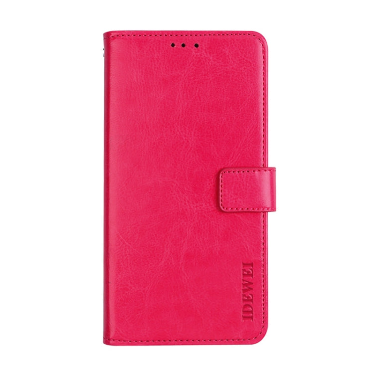 For Blackview BV9800 Pro idewei Crazy Horse Texture Horizontal Flip Leather Case with Holder & Card Slots & Wallet(Rose Red) - More Brand by idewei | Online Shopping South Africa | PMC Jewellery | Buy Now Pay Later Mobicred