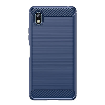 For Sony Xperia Ace III Brushed Texture Carbon Fiber TPU Phone Case(Blue) - Sony Cases by PMC Jewellery | Online Shopping South Africa | PMC Jewellery