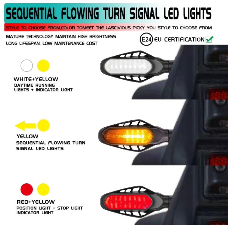 4 PCS Modified Motorcycle 16LEDs Brake Turn Tail Light, Smoked Shell(Red Light + Yellow Light) - Turn Signal by PMC TechLife | Online Shopping South Africa | PMC TechLife | Buy Now Pay Later Mobicred