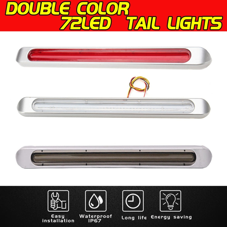2 PCS 72LEDs Two-color Brake Turn Tail Light(Smoked Shell Red Light + Flowing Yellow Light) - Turn Signal by PMC TechLife | Online Shopping South Africa | PMC TechLife | Buy Now Pay Later Mobicred