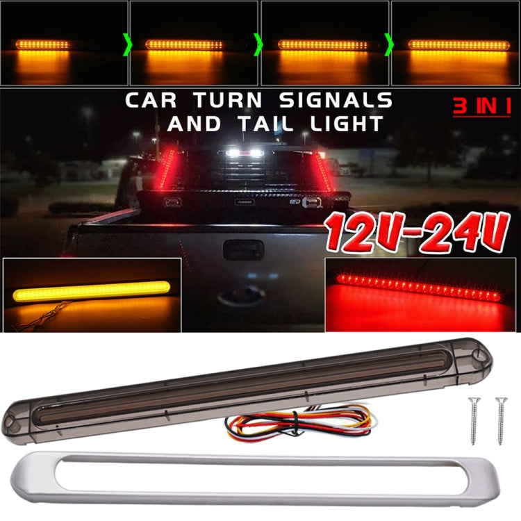 2 PCS 72LEDs Two-color Brake Turn Tail Light(Smoked Shell Red Light + Flowing Yellow Light) - Turn Signal by PMC TechLife | Online Shopping South Africa | PMC TechLife | Buy Now Pay Later Mobicred