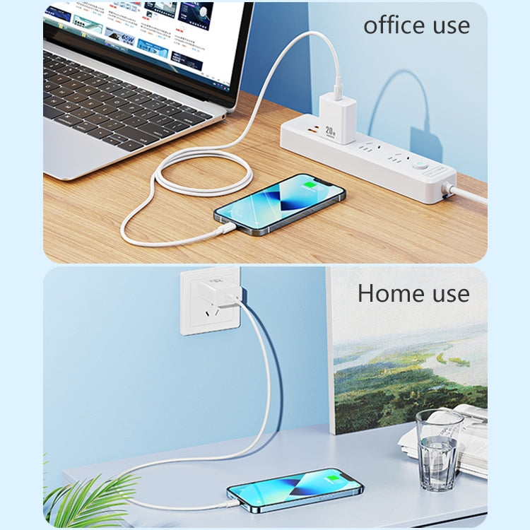 REMAX RP-U5 Extreme 2 Series 20W PD Charger + 1m USB-C / Type-C to 8 Pin Fast Charge Data Cable Set, Specification:EU Plug(White) - USB Charger by REMAX | Online Shopping South Africa | PMC Jewellery | Buy Now Pay Later Mobicred