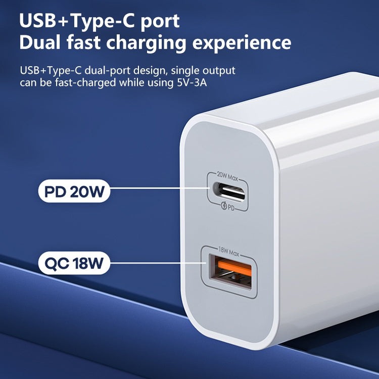 REMAX RP-U68 Speedy Series 20W USB+USB-C/Type-C Interface Fast Charger, Specification:CN Plug(White) - USB Charger by REMAX | Online Shopping South Africa | PMC Jewellery | Buy Now Pay Later Mobicred