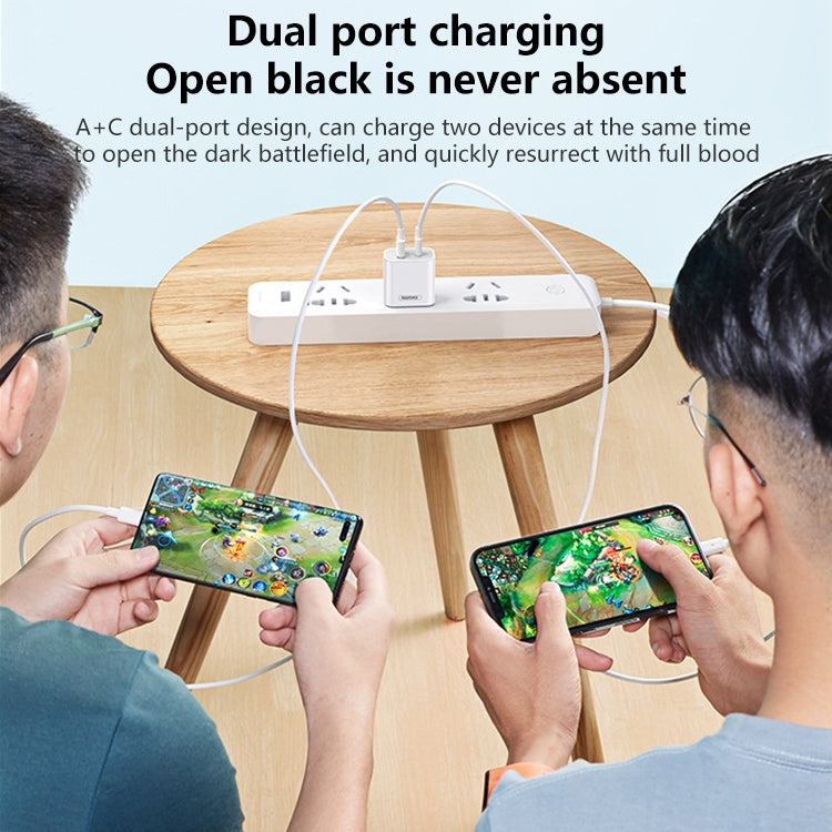 REMAX RP-U68 20W USB+USB-C/Type-C Dual Interface Fast Charger Set, Specification:CN Plug(White) - USB Charger by REMAX | Online Shopping South Africa | PMC Jewellery | Buy Now Pay Later Mobicred