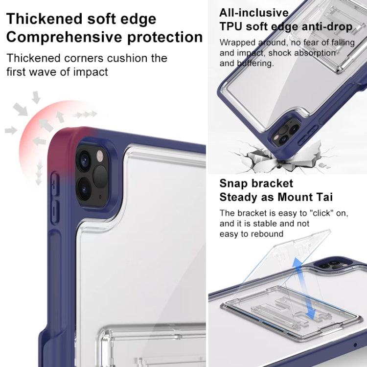 For iPad Pro 11 2022 / 2021 / 2020 / 2018 Mutural Transparent Holder Tablet Case(Red) - free shipping - PMc TechLife - Order now!