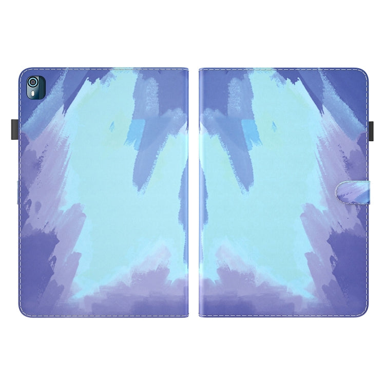 For Nokia T10 Watercolor Pattern Flip Leather Tablet Case(Winter Snow) - Nokia by PMC TechLife | Online Shopping South Africa | PMC TechLife | Buy Now Pay Later Mobicred
