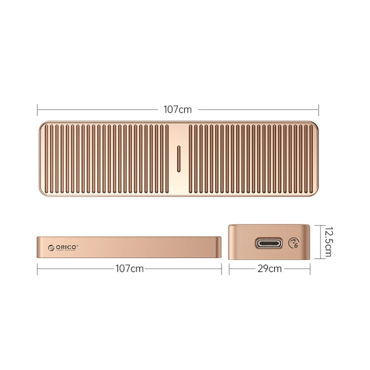 ORICO M221C3-RG M.2 NGFF 6Gbps SSD Enclosure(Gold) - External Hard Drives by ORICO | Online Shopping South Africa | PMC Jewellery | Buy Now Pay Later Mobicred