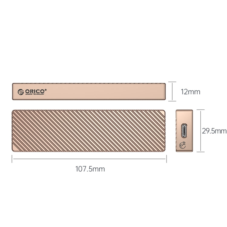 ORICO M212C3-G2-RG 10Gbps M.2 NVMe SSD Enclosure(Gold) - HDD Enclosure by ORICO | Online Shopping South Africa | PMC Jewellery | Buy Now Pay Later Mobicred