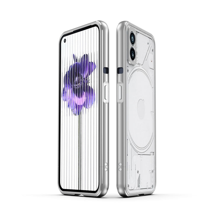 For Nothing Phone 1 Aurora Series Lens Protector + Metal Frame Protective Phone Case(Silver) - More Brand by PMC TechLife | Online Shopping South Africa | PMC TechLife | Buy Now Pay Later Mobicred