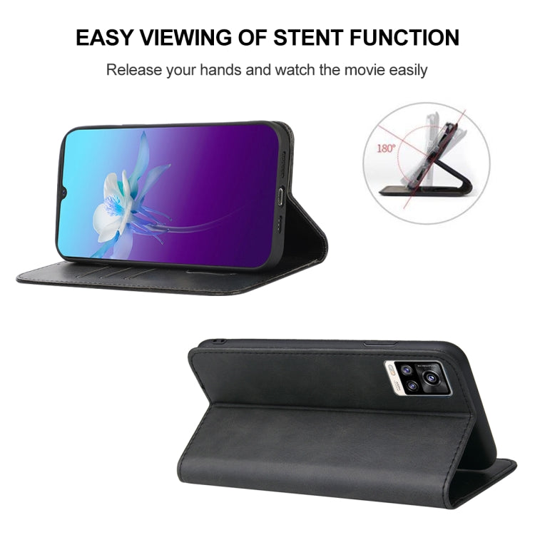 For vivo V20 2021 Magnetic Closure Leather Phone Case(Black) - vivo Cases by PMC TechLife | Online Shopping South Africa | PMC TechLife
