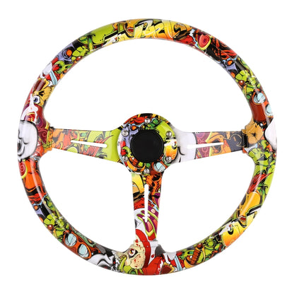 35cm Car Racing Graffiti ABS Steering Wheel(Style 3) - Steering Wheel Accessories by PMC Jewellery | Online Shopping South Africa | PMC Jewellery | Buy Now Pay Later Mobicred