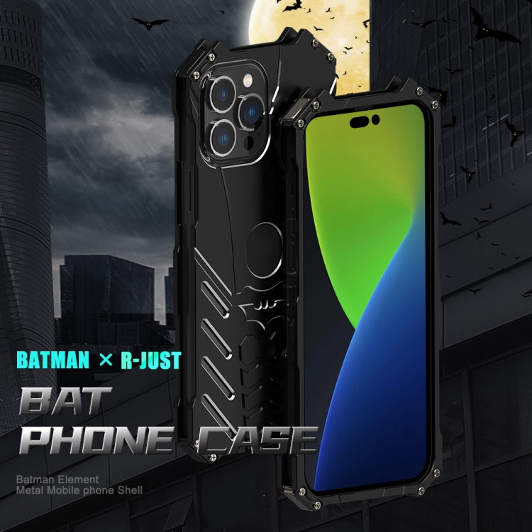 For iPhone 14 R-JUST Batman Metal Mobile Phone Protective Case (Black) - iPhone 14 Cases by R-JUST | Online Shopping South Africa | PMC Jewellery