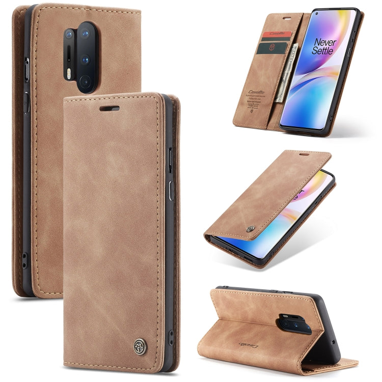 For OnePlus 8 Pro CaseMe Multifunctional Horizontal Flip Leather Case, with Card Slot & Holder & Wallet(Brown) - OnePlus Cases by CaseMe | Online Shopping South Africa | PMC Jewellery | Buy Now Pay Later Mobicred