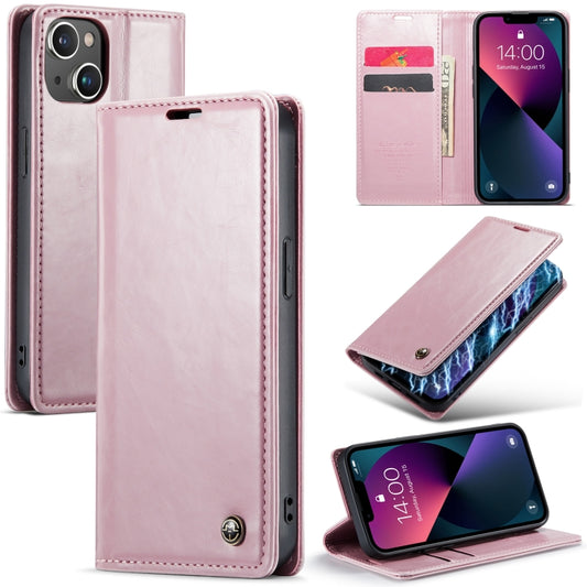 For iPhone 13 CaseMe 003 Crazy Horse Texture Leather Phone Case(Rose Gold) - iPhone 13 Pro Cases by CaseMe | Online Shopping South Africa | PMC Jewellery | Buy Now Pay Later Mobicred