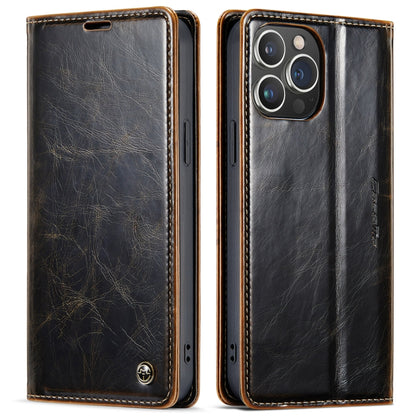 For iPhone 14 Pro Max CaseMe 003 Crazy Horse Texture Leather Phone Case(Coffee) - iPhone 14 Pro Max Cases by CaseMe | Online Shopping South Africa | PMC Jewellery | Buy Now Pay Later Mobicred