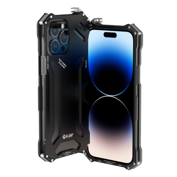 For iPhone 14 Pro Max R-JUST RJ17 Shockproof Armor Metal Phone Case(Black) - iPhone 14 Pro Max Cases by R-JUST | Online Shopping South Africa | PMC TechLife | Buy Now Pay Later Mobicred