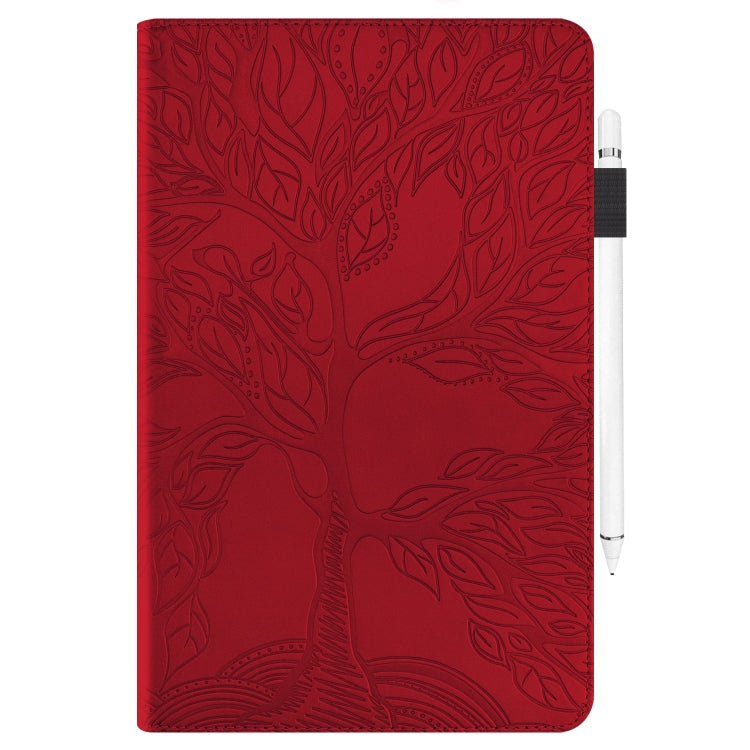 For 10 inch Life Tree Pattern Flip Universal Leather Tablet Case(Red) - 10 - 11 inch by PMC TechLife | Online Shopping South Africa | PMC TechLife | Buy Now Pay Later Mobicred