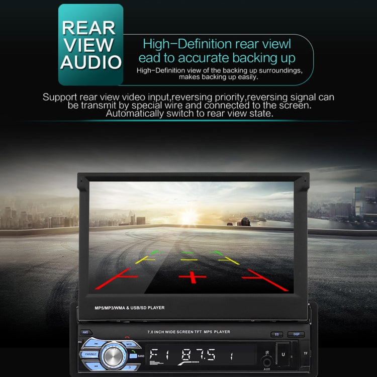 9601 7 inch Car Electric Retractable MP5 Player Supports Bluetooth Hand-free Calling Reverse - Car MP3 & MP4 & MP5 by PMC TechLife | Online Shopping South Africa | PMC TechLife | Buy Now Pay Later Mobicred