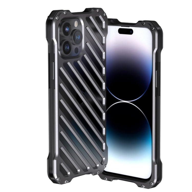 For iPhone 14 Pro Max R-JUST Breathable Armor Phone Case(Silver Grey) - iPhone 14 Pro Max Cases by R-JUST | Online Shopping South Africa | PMC Jewellery