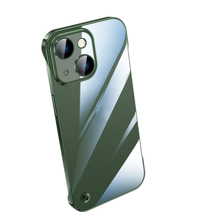 For iPhone 14 Electroplating Frameless Clear PC Phone Case(Green) - iPhone 14 Cases by PMC Jewellery | Online Shopping South Africa | PMC Jewellery | Buy Now Pay Later Mobicred