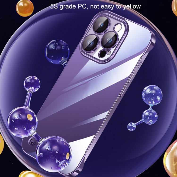 For iPhone 13 Electroplating Frameless Clear PC Phone Case(Purple) - iPhone 13 Cases by PMC Jewellery | Online Shopping South Africa | PMC Jewellery | Buy Now Pay Later Mobicred