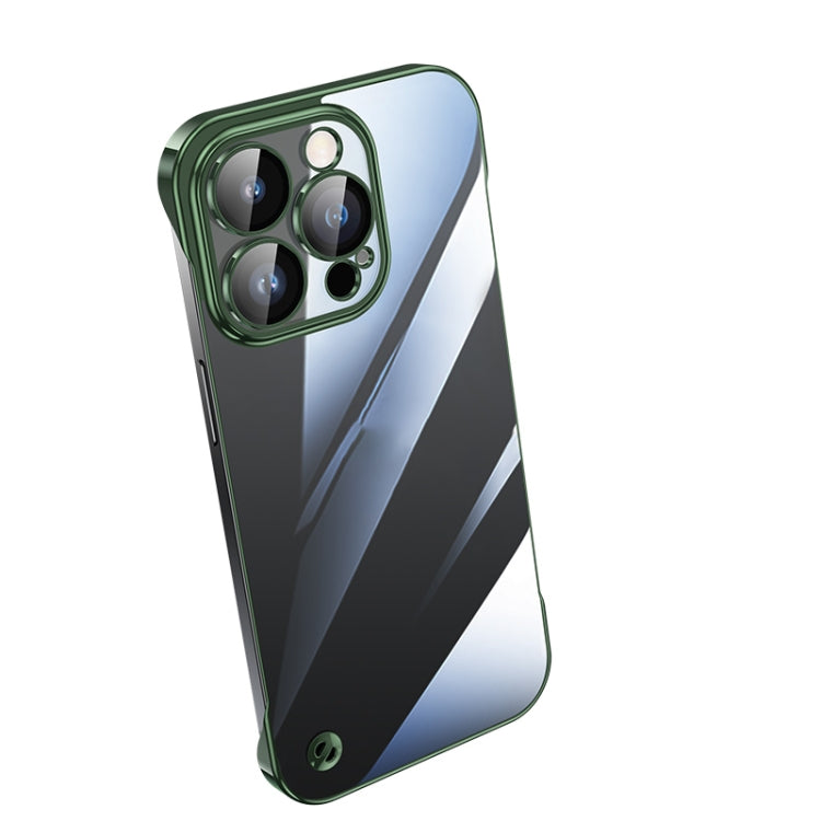 For iPhone 13 Pro Electroplating Frameless Clear PC Phone Case(Green) - iPhone 13 Pro Cases by PMC Jewellery | Online Shopping South Africa | PMC Jewellery | Buy Now Pay Later Mobicred