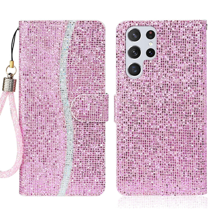 For Samsung Galaxy S23 Ultra 5G Glitter Powder Filp Leather Phone Case(Pink) - Galaxy S23 Ultra 5G Cases by PMC Jewellery | Online Shopping South Africa | PMC Jewellery