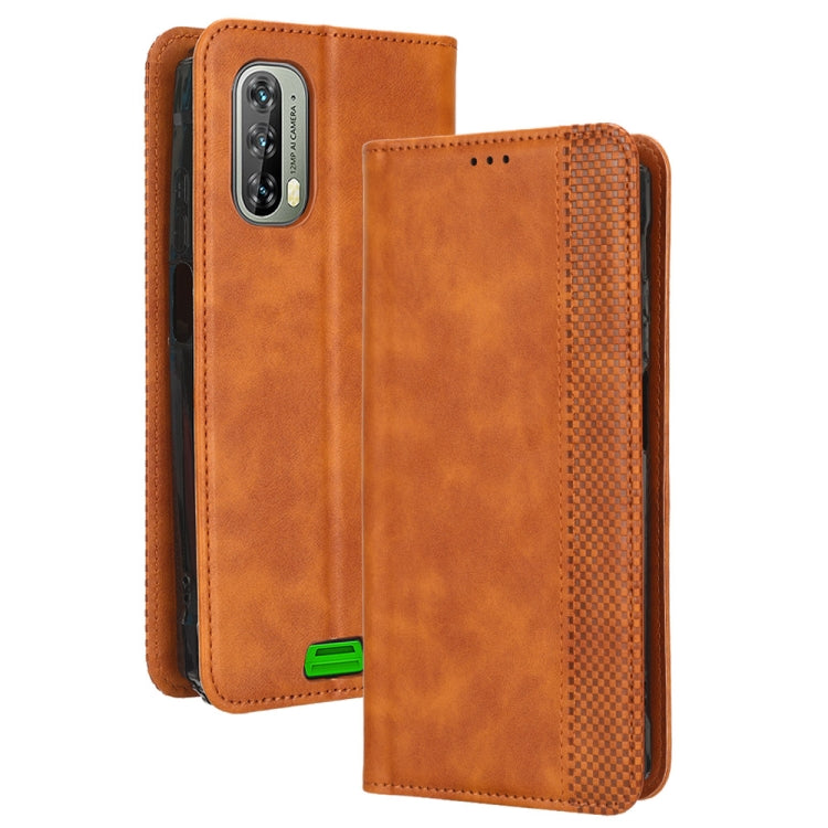 For Blackview BV7100 Magnetic Buckle Retro Texture Leather Phone Case(Brown) - More Brand by PMC Jewellery | Online Shopping South Africa | PMC Jewellery