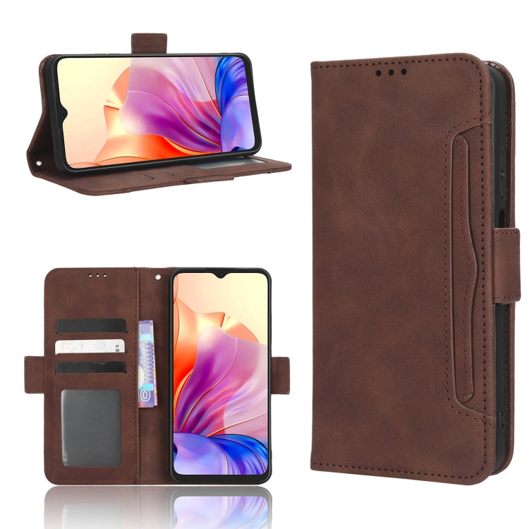 For Blackview OSCAL C80 Skin Feel Calf Texture Card Slots Leather Phone Case(Brown) - More Brand by PMC Jewellery | Online Shopping South Africa | PMC Jewellery | Buy Now Pay Later Mobicred