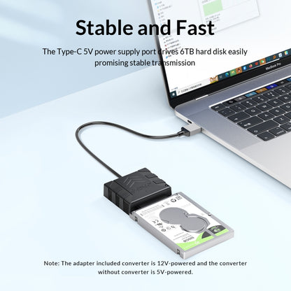 ORICO UTS1 Type-C / USB-C USB 3.0 2.5-inch SATA HDD Adapter with 12V 2A Power Adapter, Cable Length:1m(UK Plug) - USB to IDE / SATA by ORICO | Online Shopping South Africa | PMC Jewellery | Buy Now Pay Later Mobicred