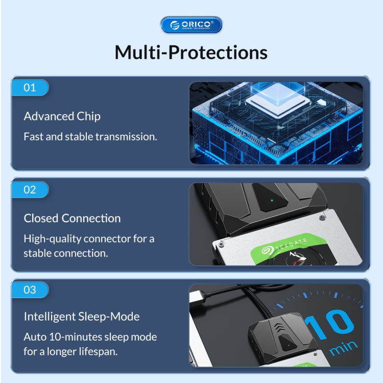 ORICO UTS2 USB 2.0 2.5-inch SATA HDD Adapter, Cable Length:1m - USB to IDE / SATA by ORICO | Online Shopping South Africa | PMC Jewellery | Buy Now Pay Later Mobicred