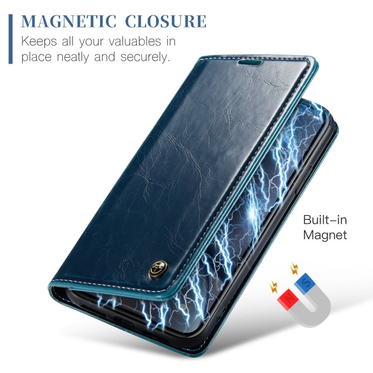 For iPhone XR CaseMe 003 Crazy Horse Texture Leather Phone Case(Blue) - More iPhone Cases by CaseMe | Online Shopping South Africa | PMC Jewellery | Buy Now Pay Later Mobicred