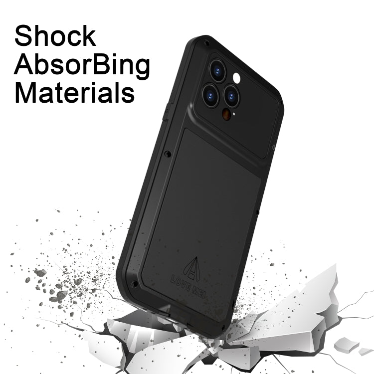 For iPhone 14 Pro Max LOVE MEI Metal Shockproof Life Waterproof Dustproof Phone Case(Yellow) - iPhone 14 Pro Max Cases by LOVE MEI | Online Shopping South Africa | PMC Jewellery