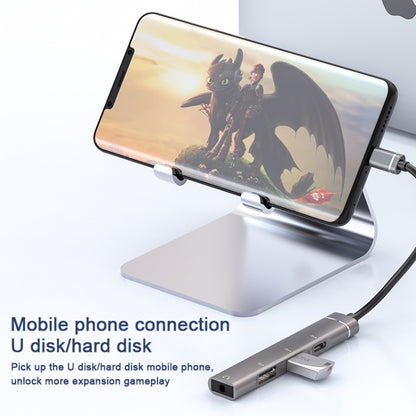 USB-C / Type-C to 3.5mm + 2USB + Type-C HUB Docking Station(Silver) - USB HUB by PMC Jewellery | Online Shopping South Africa | PMC Jewellery | Buy Now Pay Later Mobicred