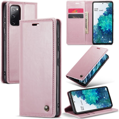 For Samsung Galaxy S20 FE CaseMe 003 Crazy Horse Texture Leather Phone Case(Rose Gold) - Galaxy Phone Cases by CaseMe | Online Shopping South Africa | PMC Jewellery | Buy Now Pay Later Mobicred