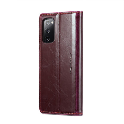 For Samsung Galaxy S20 FE CaseMe 003 Crazy Horse Texture Leather Phone Case(Wine Red) - Galaxy Phone Cases by CaseMe | Online Shopping South Africa | PMC Jewellery | Buy Now Pay Later Mobicred