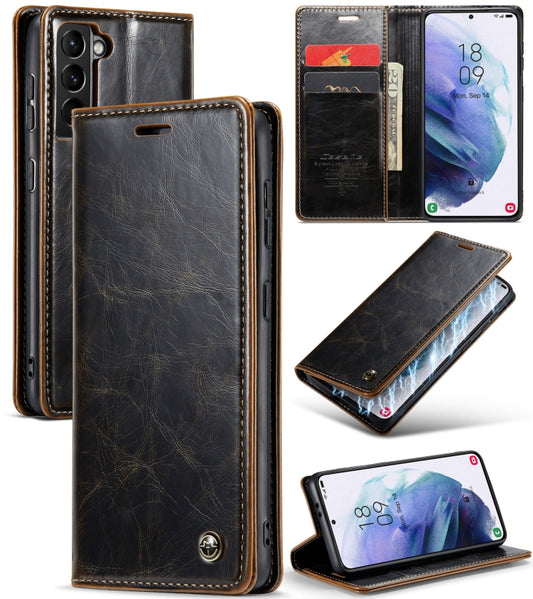 For Samsung Galaxy S21 5G CaseMe 003 Crazy Horse Texture Leather Phone Case(Coffee) - Galaxy S21 5G Cases by CaseMe | Online Shopping South Africa | PMC Jewellery | Buy Now Pay Later Mobicred