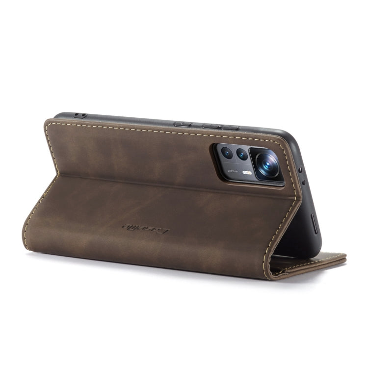 For Xiaomi 12T / 12T Pro CaseMe 013 Multifunctional Horizontal Flip Leather Phone Case(Coffee) - Xiaomi Cases by CaseMe | Online Shopping South Africa | PMC Jewellery | Buy Now Pay Later Mobicred