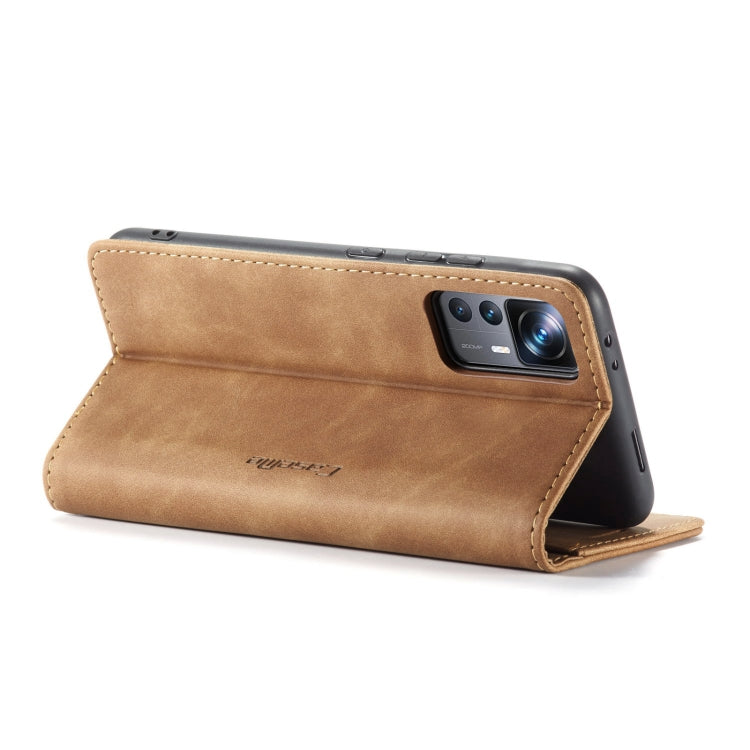 For Xiaomi 12T / 12T Pro CaseMe 013 Multifunctional Horizontal Flip Leather Phone Case(Brown) - Xiaomi Cases by CaseMe | Online Shopping South Africa | PMC Jewellery | Buy Now Pay Later Mobicred