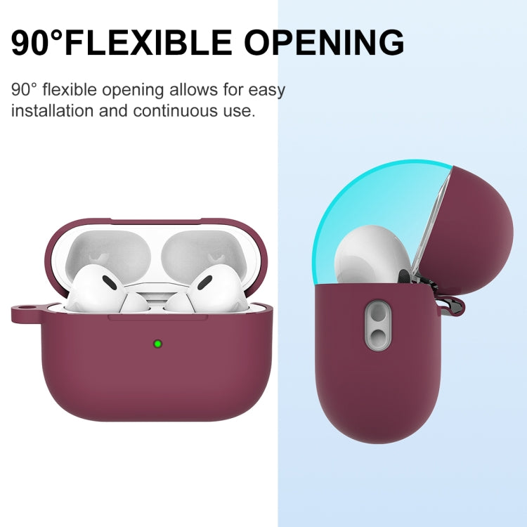 For AirPods Pro 2 Thickened One-piece Shockproof Earphone Case(Rose Red) - For AirPods Pro 2 by PMC Jewellery | Online Shopping South Africa | PMC Jewellery | Buy Now Pay Later Mobicred