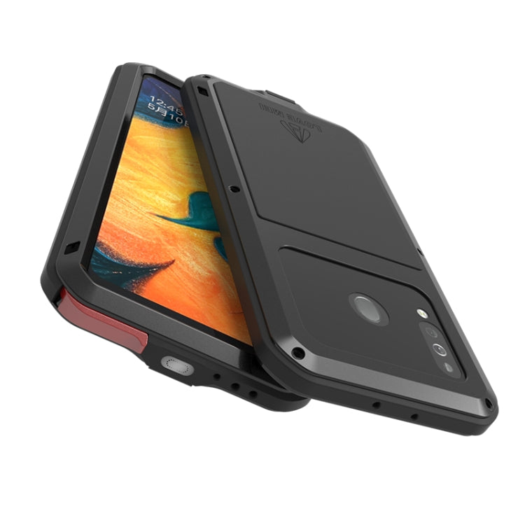 For Galaxy A40s LOVE MEI Metal Shockproof Waterproof Dustproof Protective Case(Black) - free shipping - PMC TechLife - Order now!
