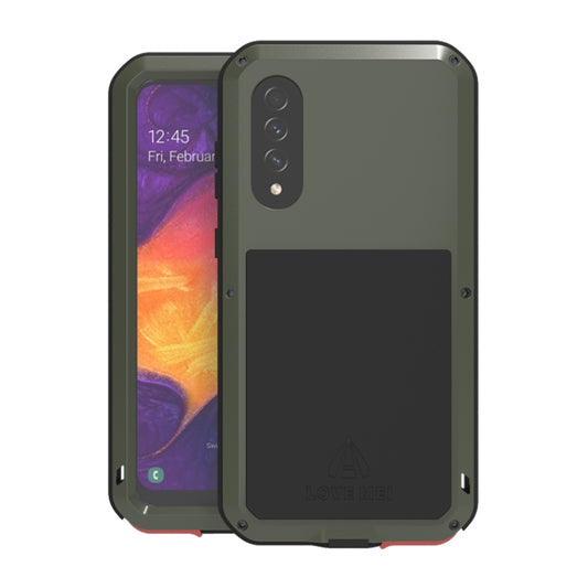 For Galaxy A50 LOVE MEI Metal Shockproof Waterproof Dustproof Protective Case(Army Green) - Galaxy Phone Cases by LOVE MEI | Online Shopping South Africa | PMC Jewellery | Buy Now Pay Later Mobicred