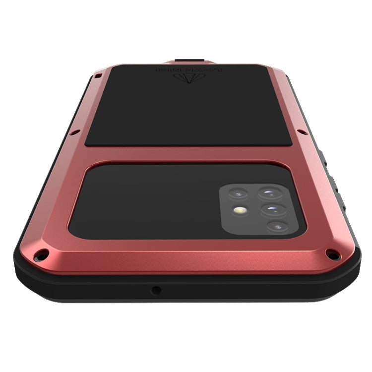 For Galaxy A51 LOVE MEI Metal Shockproof Waterproof Dustproof Protective Case(Red) - Galaxy Phone Cases by LOVE MEI | Online Shopping South Africa | PMC Jewellery