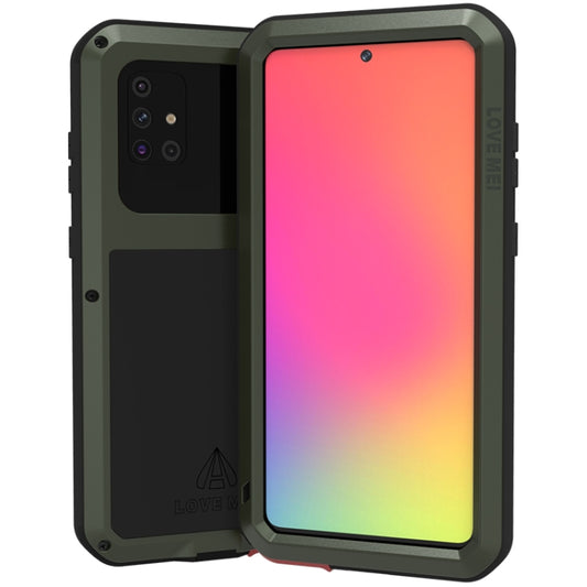 For Galaxy A71 LOVE MEI Metal Shockproof Waterproof Dustproof Protective Case(Army Green) - Galaxy Phone Cases by LOVE MEI | Online Shopping South Africa | PMC Jewellery