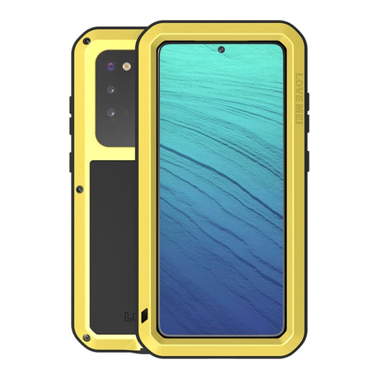 For Galaxy S20 LOVE MEI Metal Shockproof Waterproof Dustproof Protective Case(Yellow) - Galaxy Phone Cases by LOVE MEI | Online Shopping South Africa | PMC Jewellery